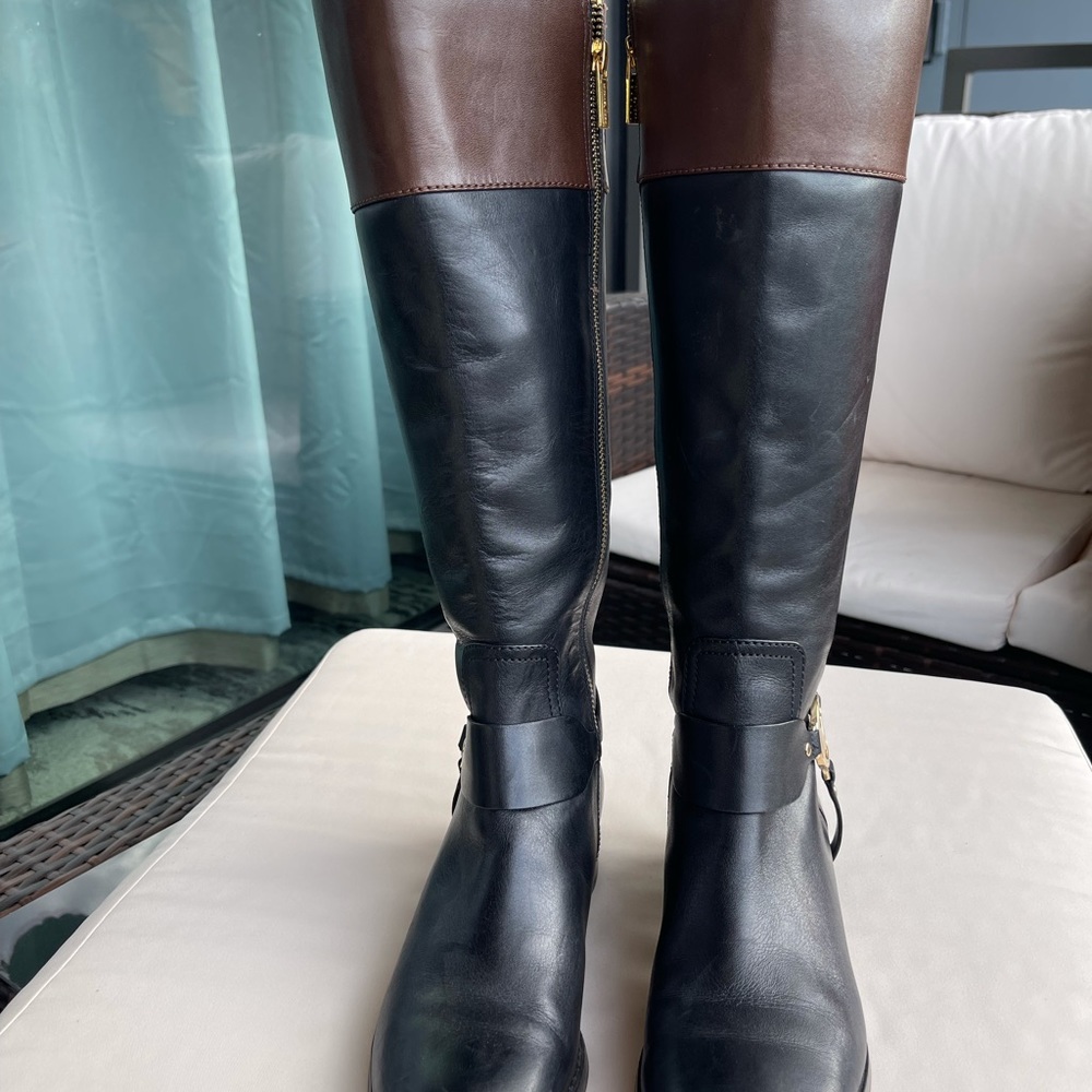 Michael Kors (MK)  black leather boots - Picture 3 of 3